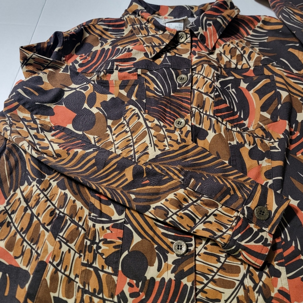 Company Collection Jacket Women's Size 14 1970's Brown Orange Vintage‎ - Picture 8 of 9